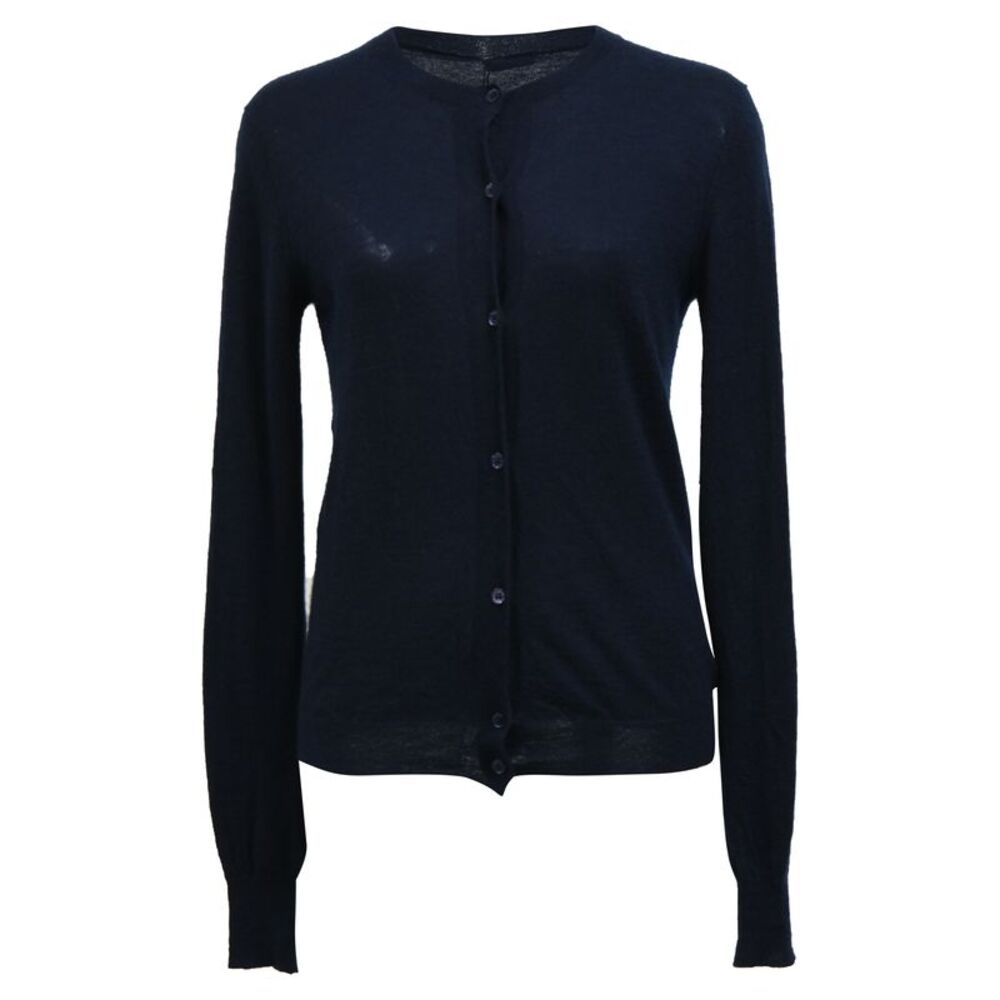 Joseph Buttoned Cardigan in Navy Blue Cashmere